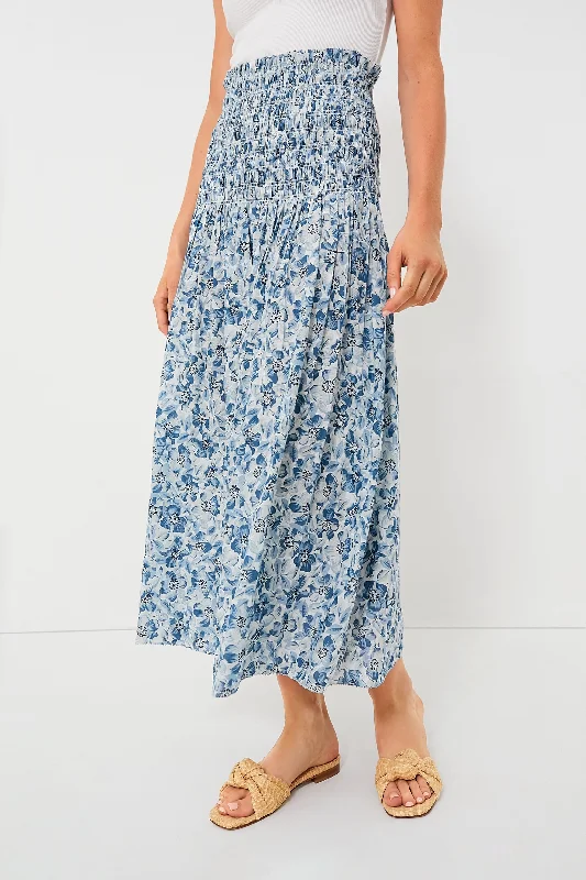 Light Sky Pressed Floral Print The Knoll Skirt