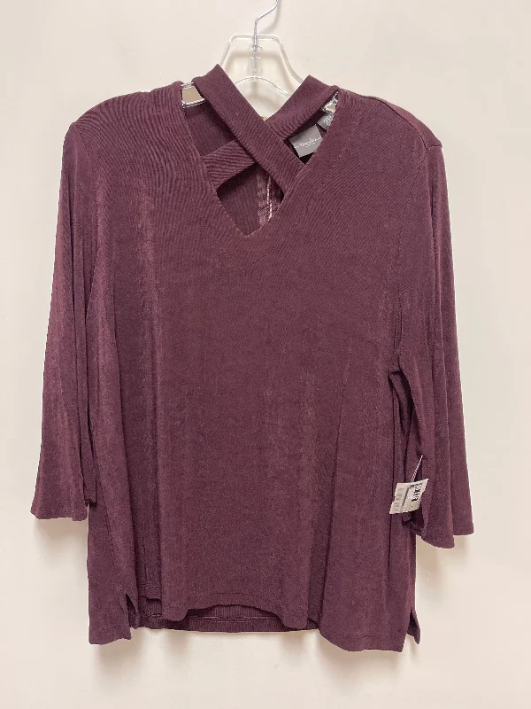 Top Long Sleeve By Chicos In Purple, Size: Lp