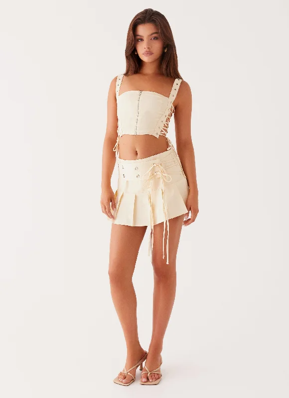 Tahnne Eyelet Mini Skirt - Ivory