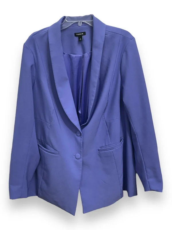 Blazer By Torrid In Blue, Size: 2x