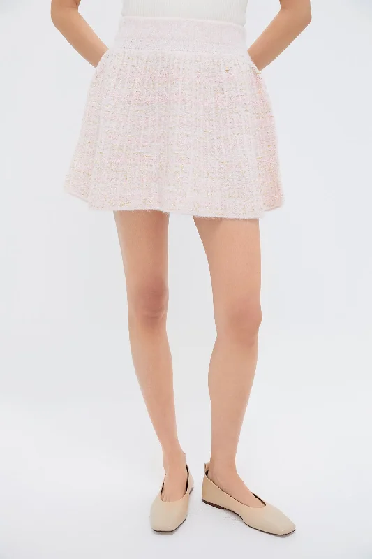 Pink Knit Mini Skirt