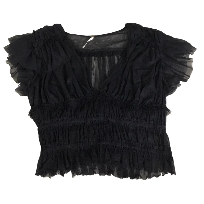 Top Short Sleeve By Free People In Black, Size: M