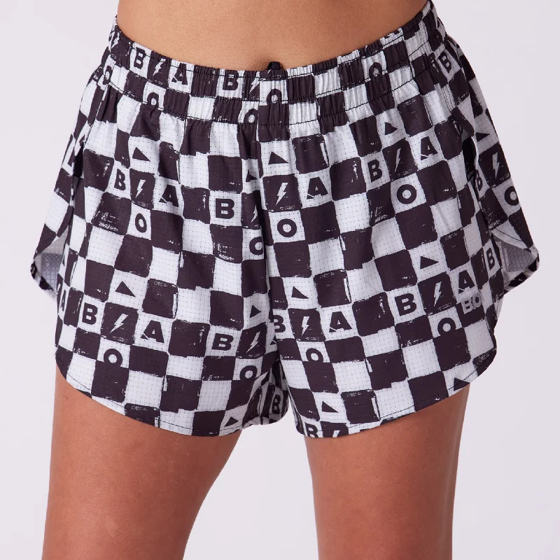 Women's AeroPro 3" Split Shorts - Checkers