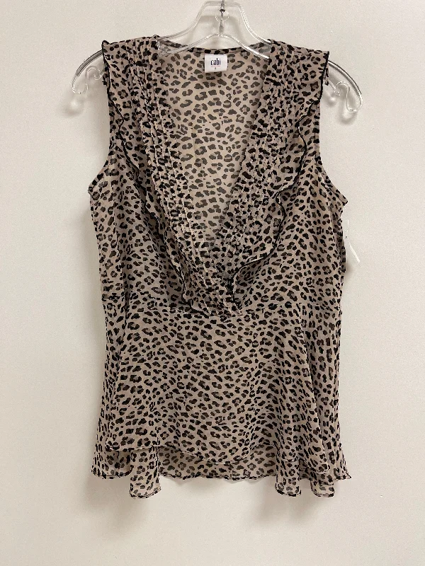 Top Sleeveless By Cabi In Animal Print, Size: S