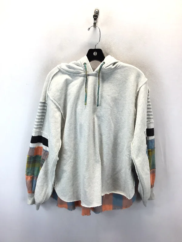 Sweatshirt Hoodie By Easel In Grey & Orange, Size: S