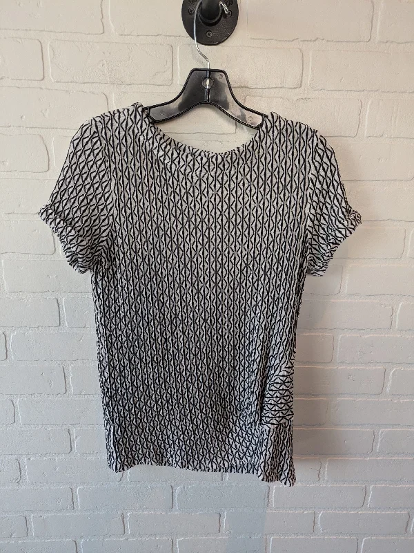 Top Short Sleeve By Nic + Zoe In Black & White, Size: S