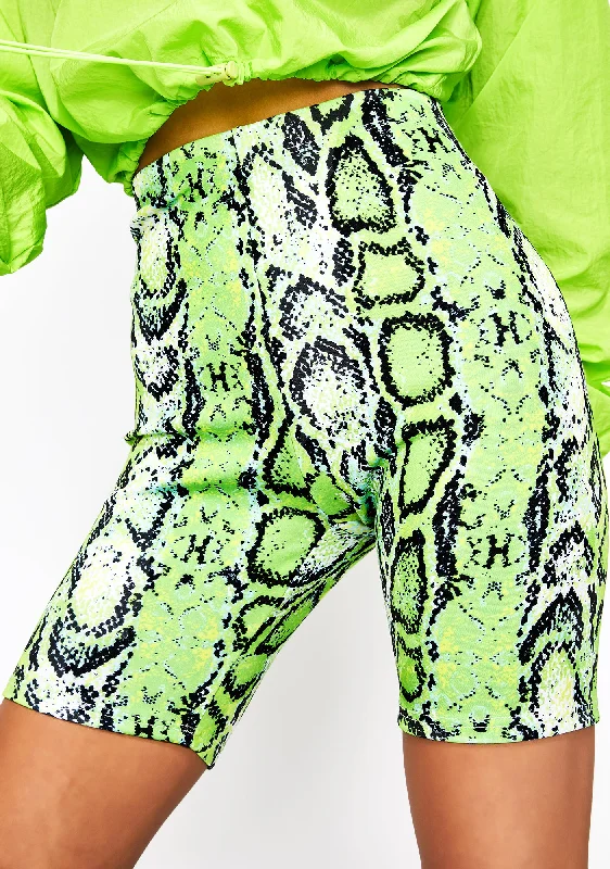 Neon Slithering Chills Biker Shorts