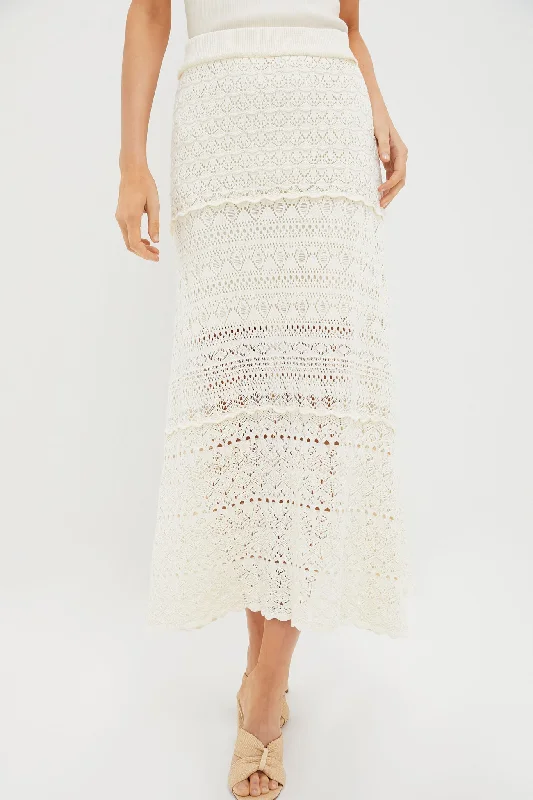 Ecru Crochet Maxi Skirt