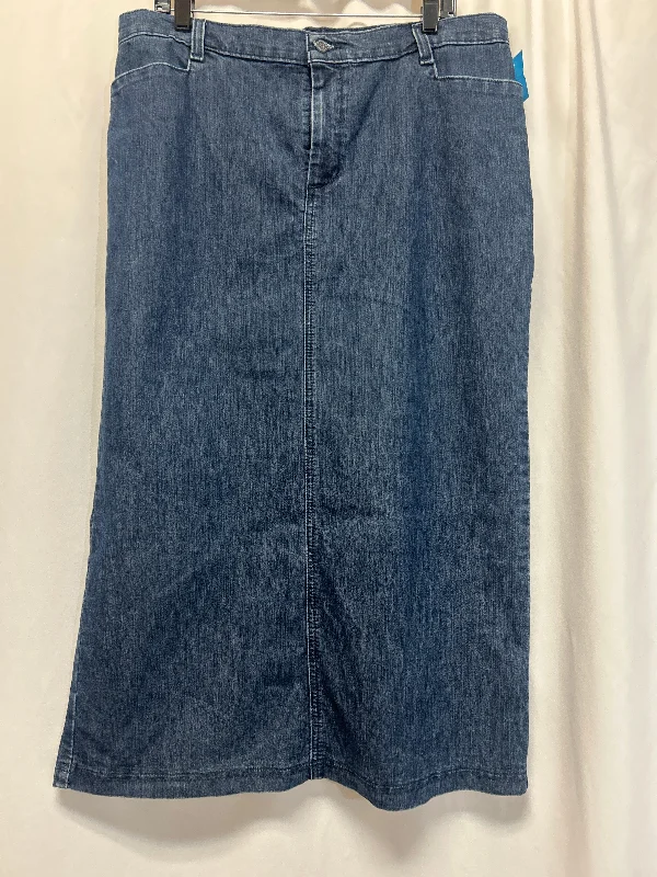 Skirt Maxi By Riders In Blue Denim, Size: 16