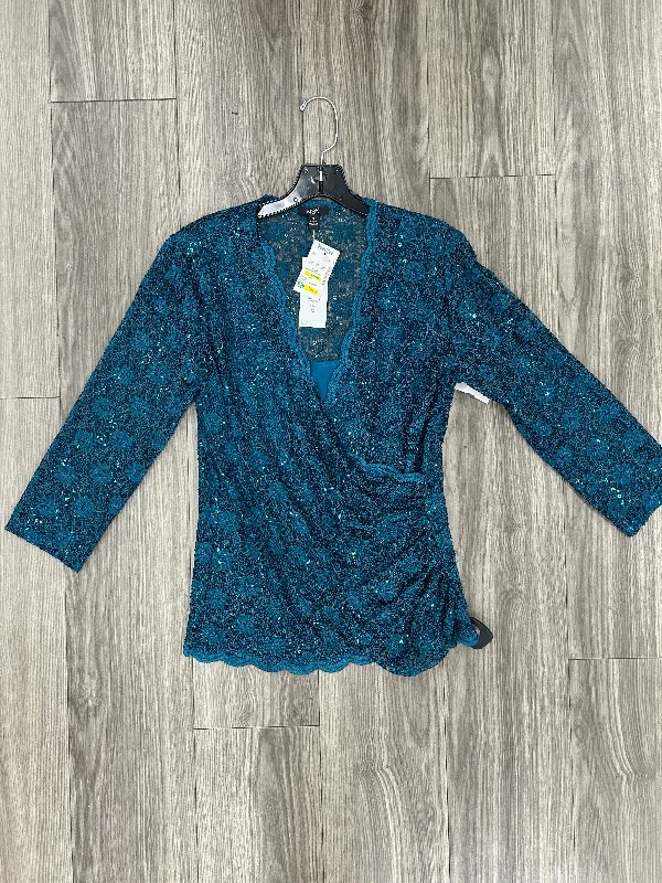 Top Long Sleeve By Msk In Blue, Size: Xl