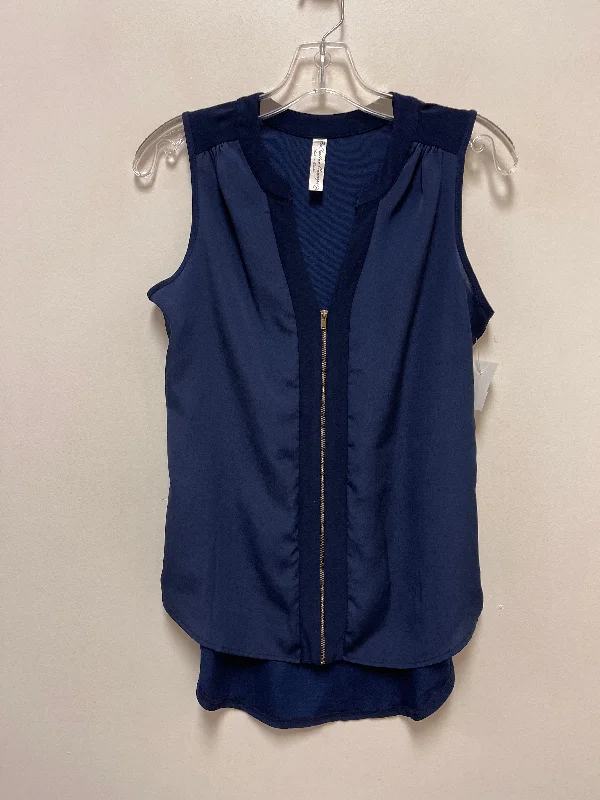 Top Sleeveless By Perseption Concept In Navy, Size: S