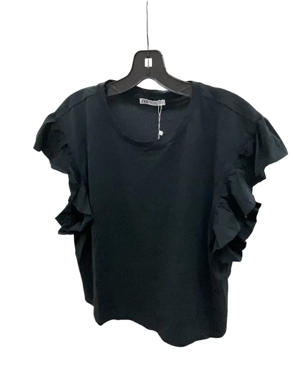 Top Sleeveless By Zara In Black, Size: M