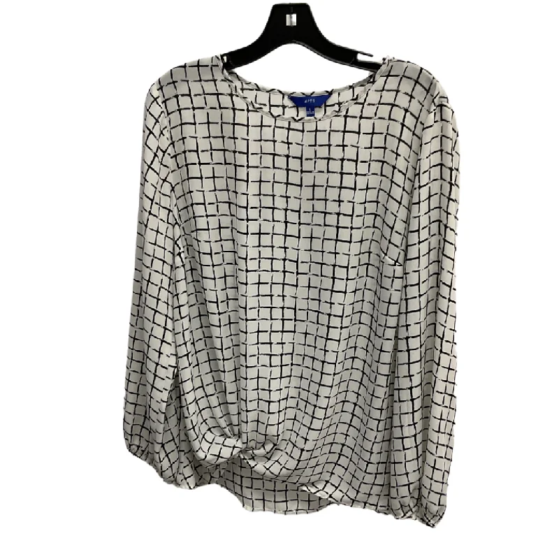 Top Long Sleeve By Apt 9 In Black & White, Size: L