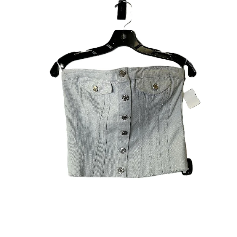 Top Sleeveless By Zara In Blue Denim, Size: S