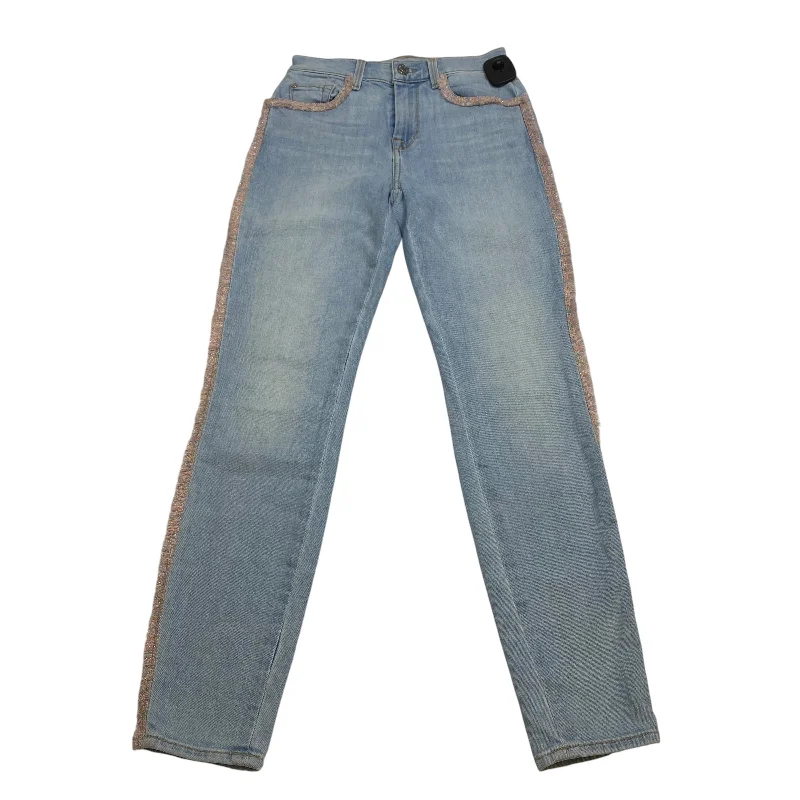 Jeans Skinny By 7 For All Mankind In Blue Denim, Size: 2