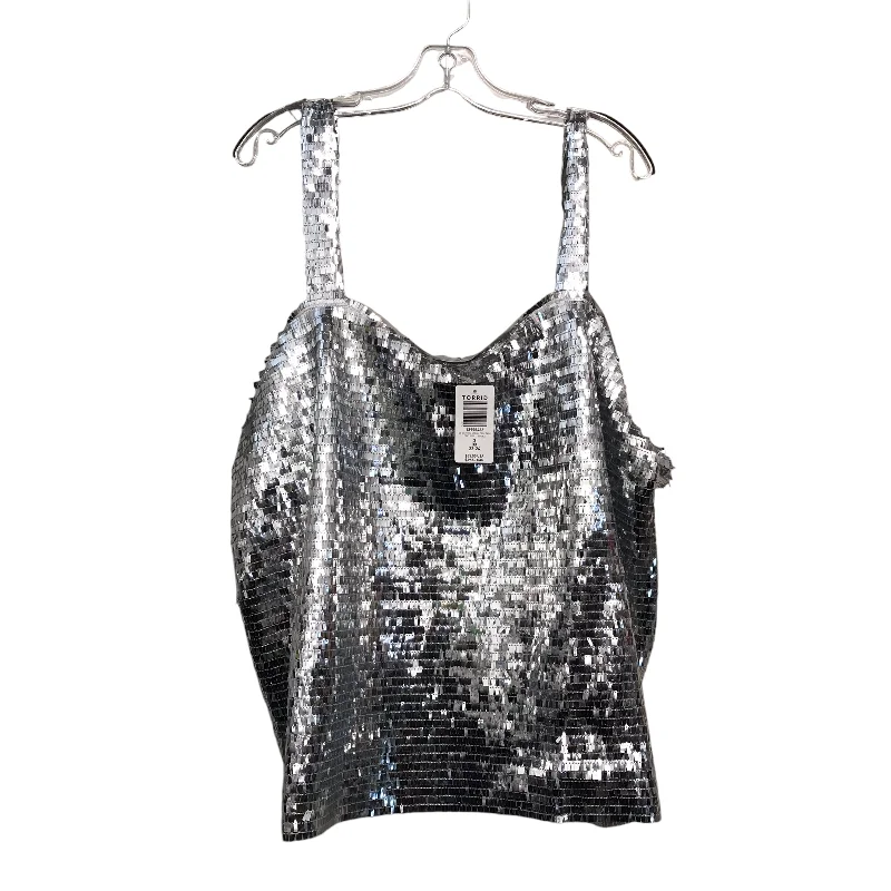 Top Sleeveless By Torrid In Silver, Size:3X