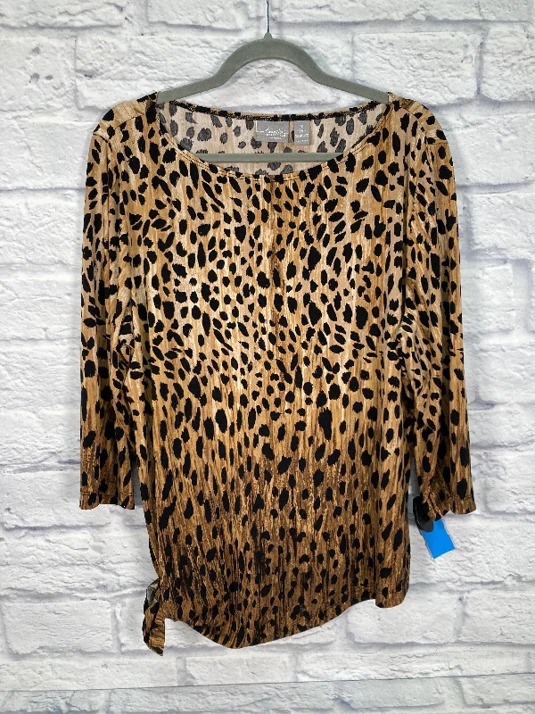 Top Long Sleeve By Chicos In Animal Print, Size: Xl