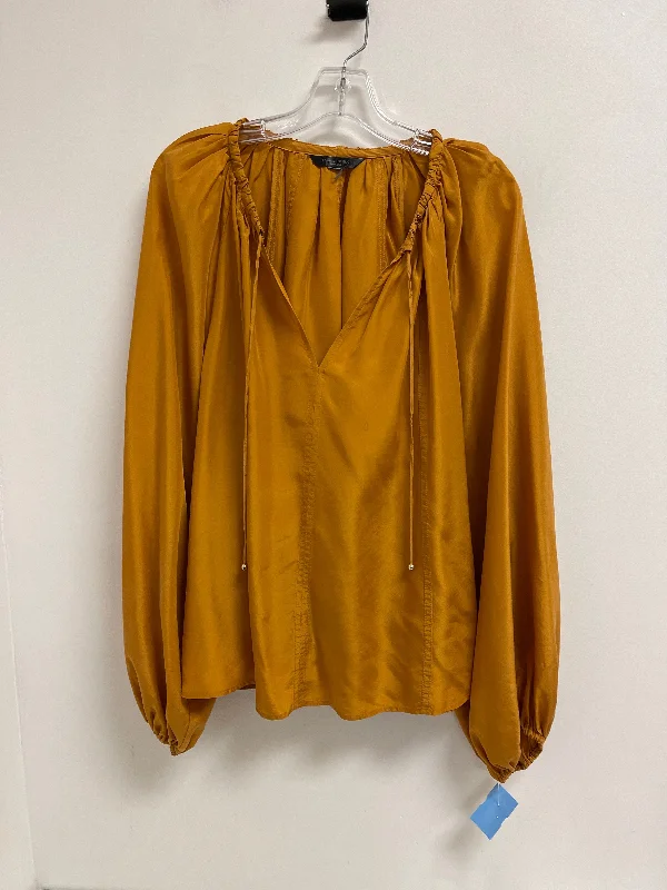 Top Long Sleeve By Banana Republic In Yellow, Size: Xl