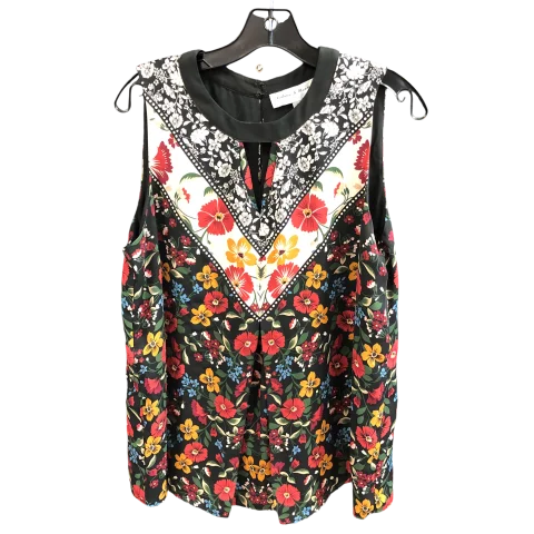 Top Sleeveless By Chelsea And Theodore In Floral Print, Size: L