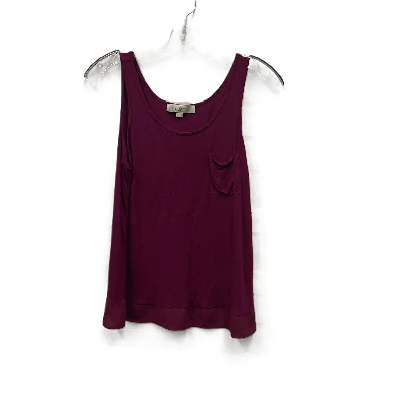 Top Sleeveless By Loft In Purple, Size: M