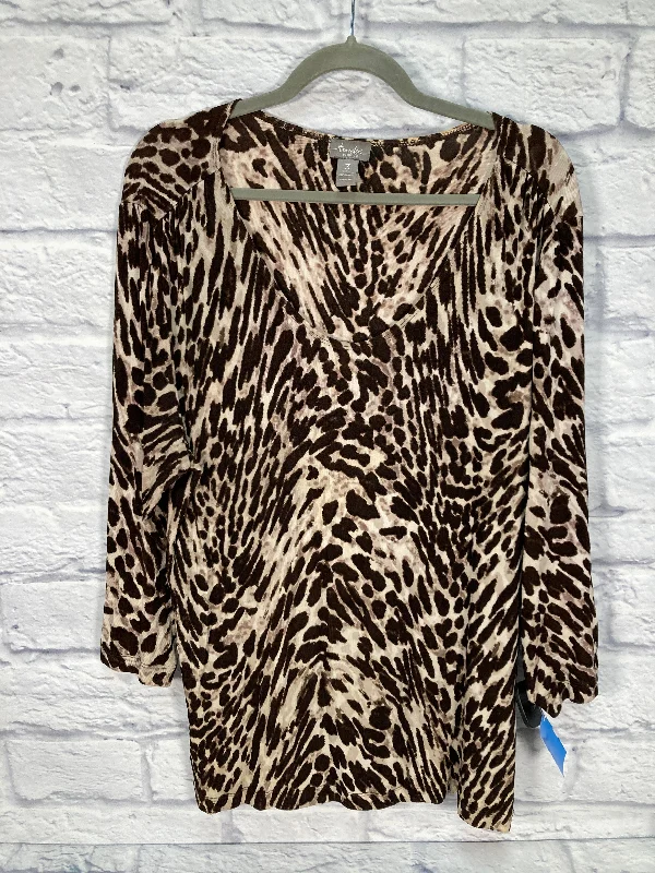 Top Long Sleeve By Chicos In Animal Print, Size: Xl