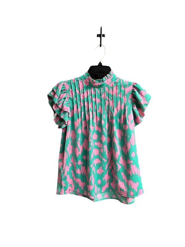 Top Sleeveless By Thml In Green & Pink, Size: Xs