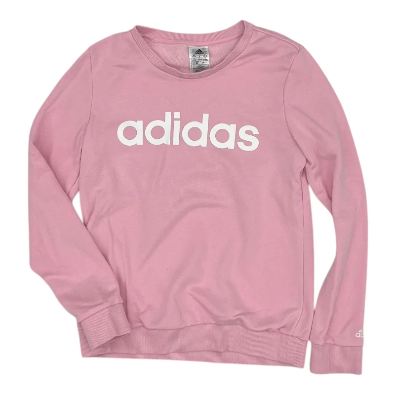 Athletic Sweatshirt Crewneck By Adidas In Pink, Size:S