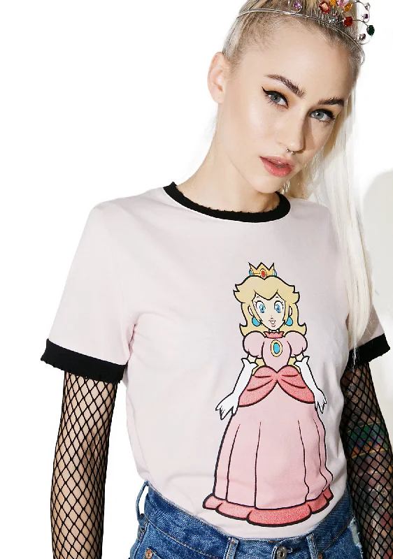 Peachy Royalty Ringer Tee