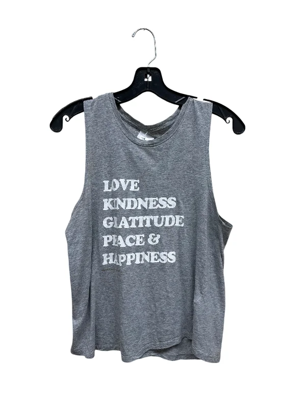 Top Sleeveless By Spiritual Gangster In Grey, Size: L