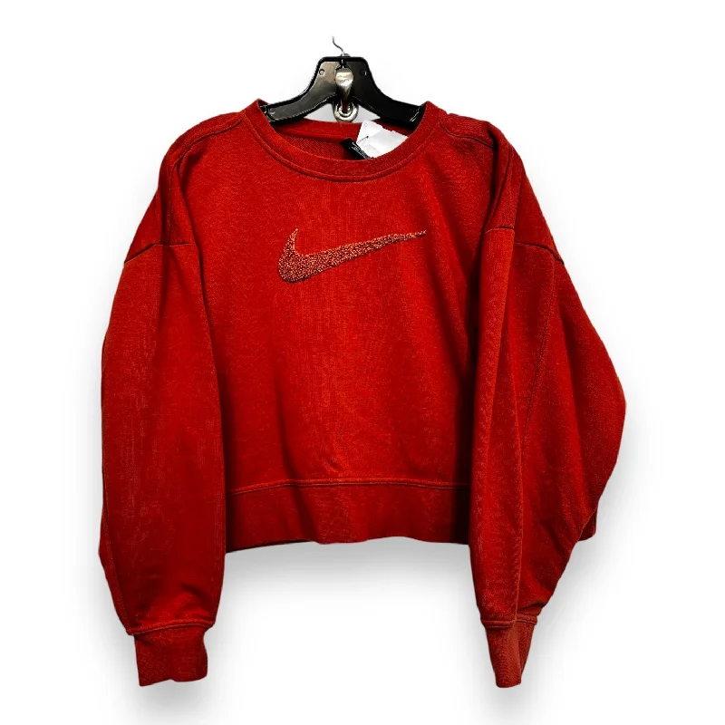 Sweatshirt Crewneck By Nike Apparel In Orange, Size: M