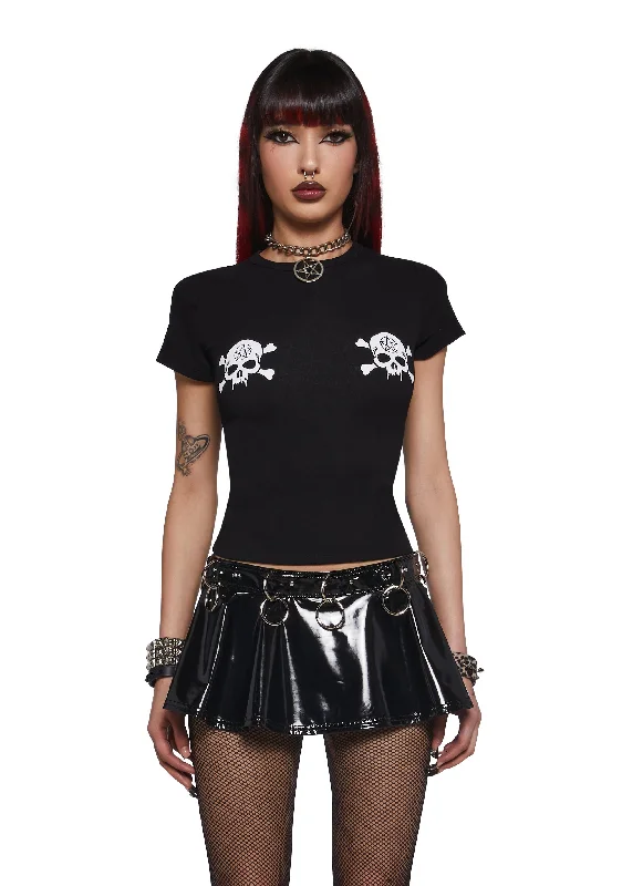 Fashion-Forward Raise The Dead Skull Baby Tee