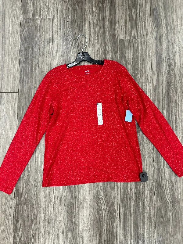 Top Long Sleeve By Sonoma In Red, Size: L