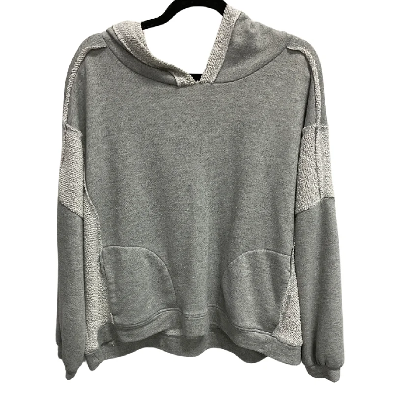 Sweatshirt Hoodie By Bke In Grey, Size: M