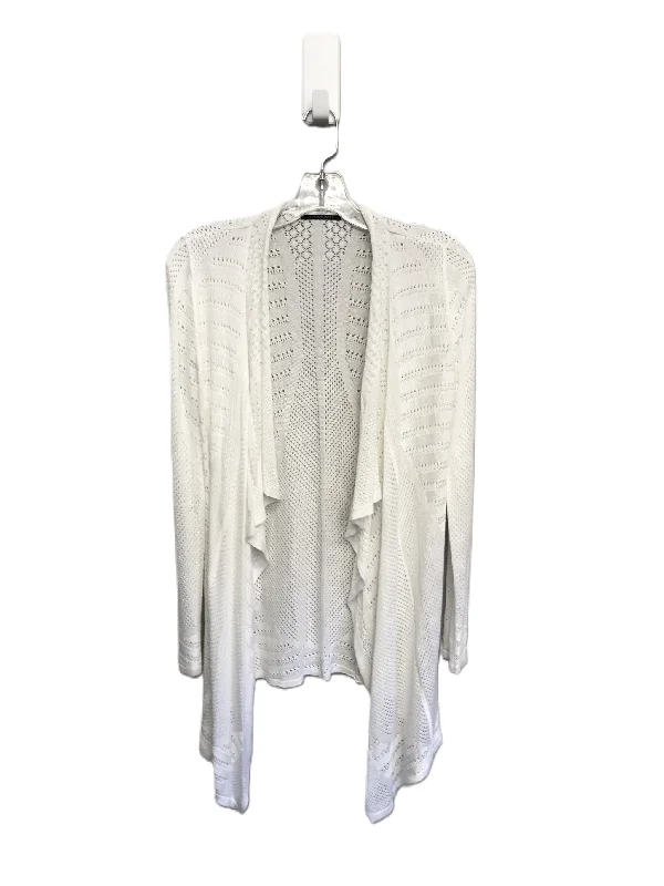 White Sweater Cardigan By Tahari By Arthur Levine, Size: Xs