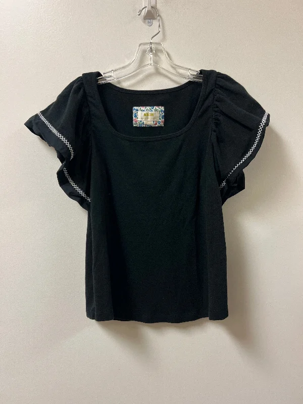 Top Short Sleeve By Maeve In Black, Size: L