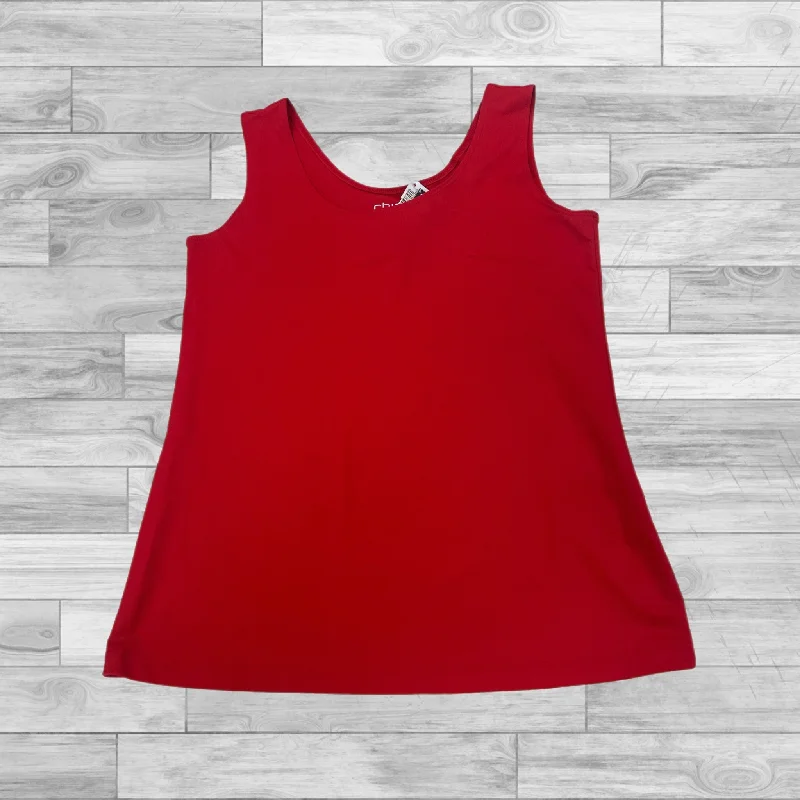 Top Sleeveless By Chicos In Red, Size: 0