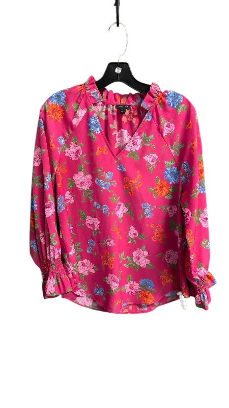 Top Long Sleeve By Ann Taylor In Floral Print, Size: S