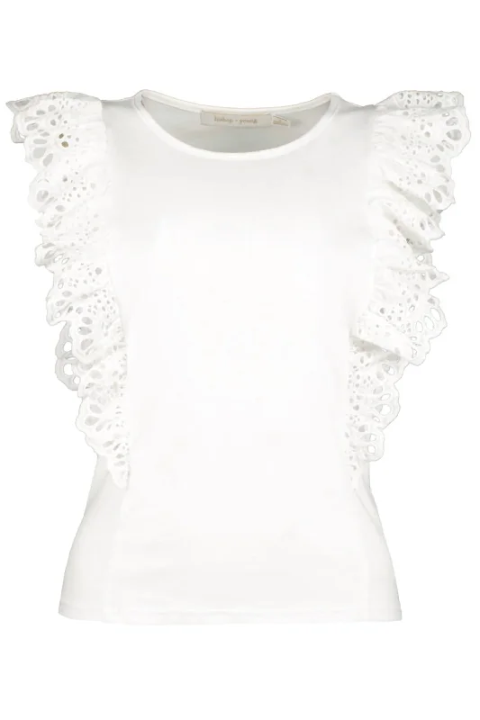 Pastel Styles Bruna Eyelet Tee In Salt