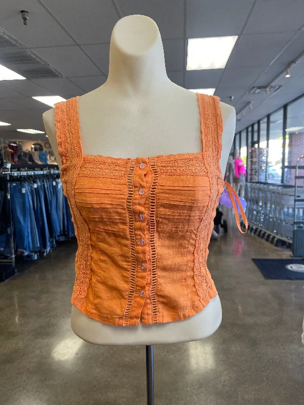 Top Sleeveless By Free People In Orange, Size: Xs