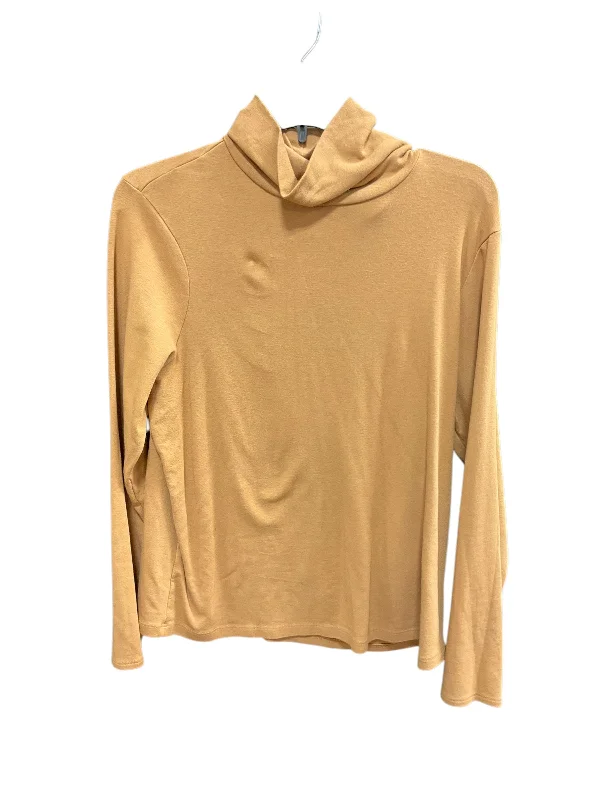 Top Long Sleeve Basic By Jones New York In Tan, Size: Xl