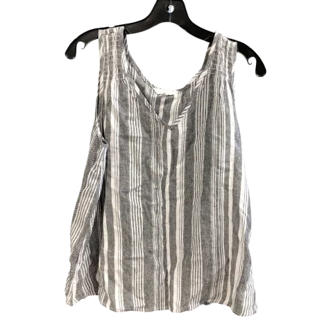 Top Sleeveless By Time And Tru In Grey & White, Size: S