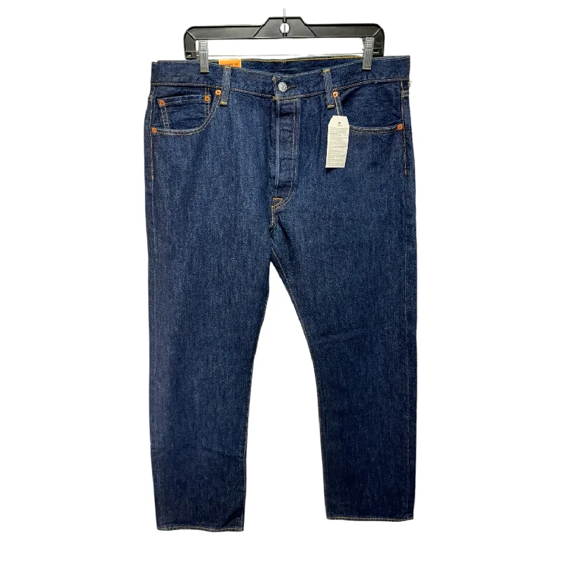 501 Button Fly Jeans Straight By Levis In Blue Denim, Size: 20