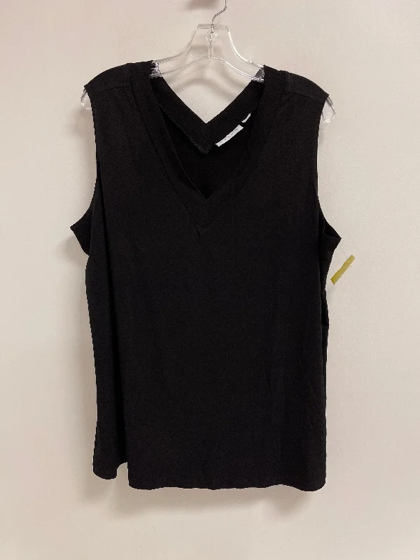 Top Sleeveless By Susan Graver In Black, Size: 2x