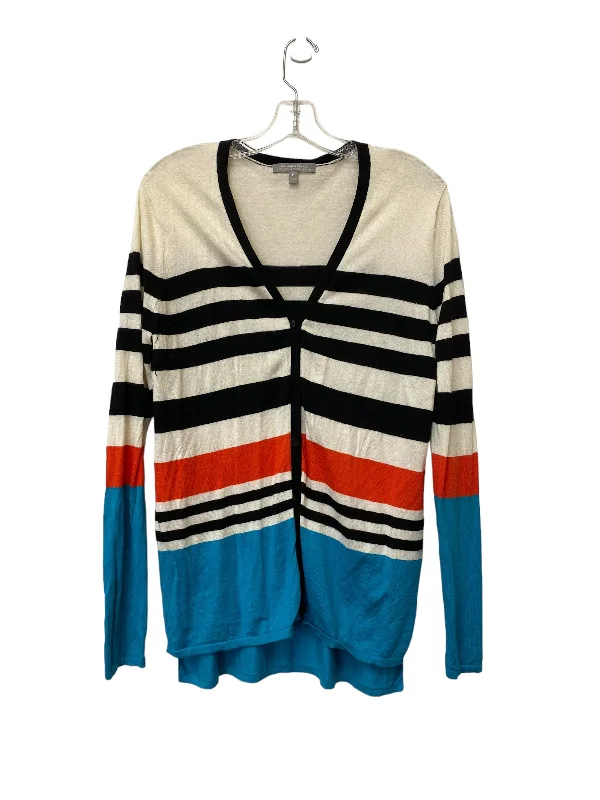 Striped Pattern Sweater Cardigan Cashmere Neiman Marcus, Size M