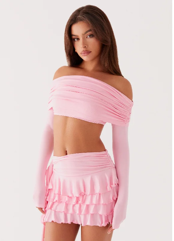 Bardot Frill Mini Skirt - Candy Pink