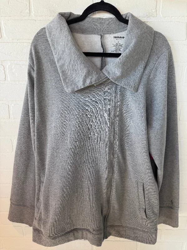 Sweatshirt Collar By Torrid In Grey, Size: 3x