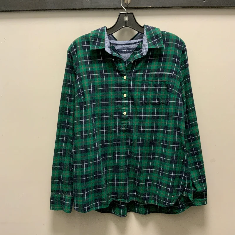 Top Long Sleeve By Tommy Hilfiger In Green, Size: M