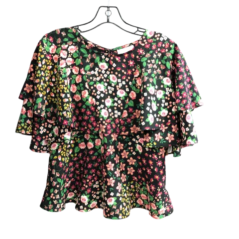 Top Short Sleeve By Top Shop In Floral Print, Size: 8