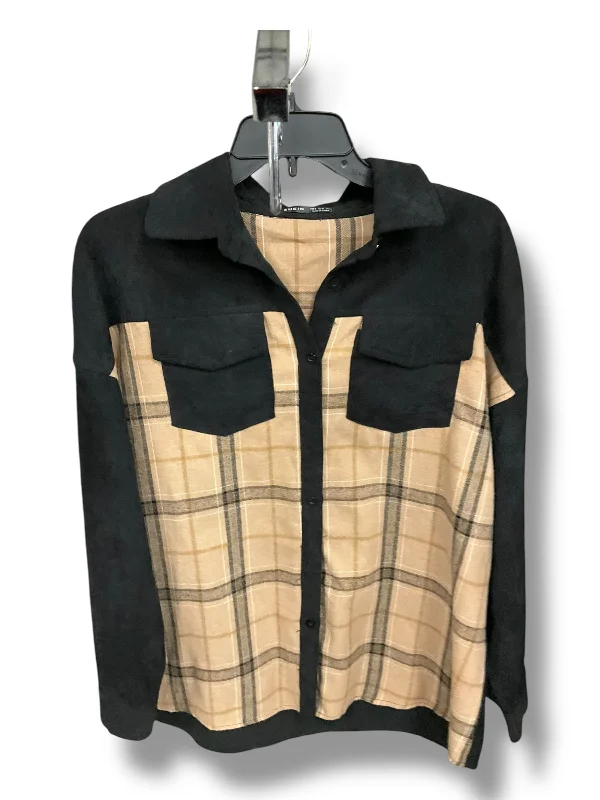 Top Long Sleeve By Express In Black & Tan, Size: S