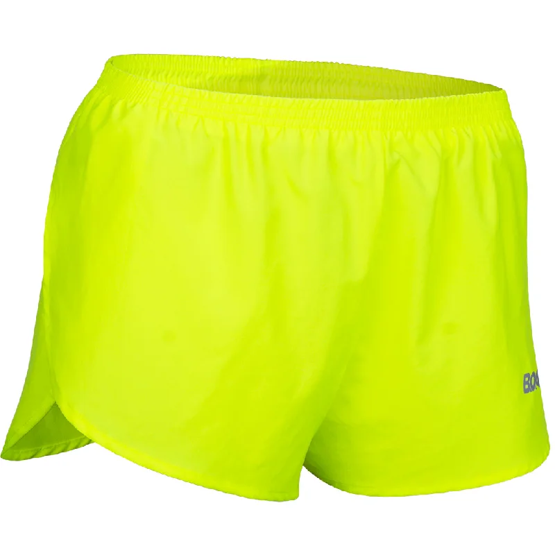 Women's Solid 1" Elite Split Shorts - Neon Yellow